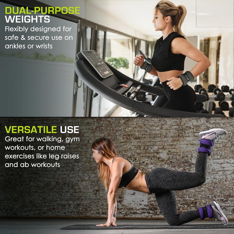 ProSourceFit Ankle/Wrist and Arm/Leg Weights Set of 2, Adjustable Strap 1 lb-5 lb, Adjustable Weight 15 lb, 10 lb, 7 lb for Men and Women - Image 5